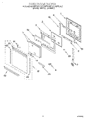 OVEN DOOR Diagram and Parts List for KEBS277DAL1  KitchenAid Wall Oven