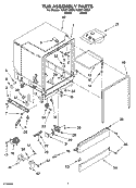 TUB ASSEMBLY PARTS Diagram and Parts List for TUD6710SQ0  Estate Dishwasher
