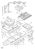 SHELF Diagram and Parts List for KTRS22KHBL00  KitchenAid Refrigerator