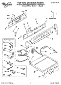 TOP AND CONSOLE PARTS Diagram and Parts List for GGW9868KL3  Whirlpool Dryer