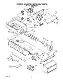 MOTOR AND ICE CONTAINER Diagram and Parts List for 3VED29DQAW00  Whirlpool Refrigerator