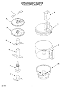 ATTACHMENT PARTS Diagram and Parts List for 4KFP740WH0  KitchenAid Food Processor