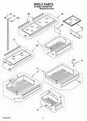 SHELF PARTS Diagram and Parts List for KBRO36FTX03  KitchenAid Refrigerator