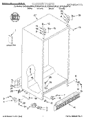 CABINET, LITERATURE Diagram and Parts List for KSRS25QGWH03  KitchenAid Refrigerator