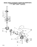 BRAKE, CLUTCH, GEARCASE, MOTOR AND PUMP Diagram and Parts List for 4CA2762XWW0  Whirlpool Washer