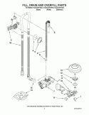 FILL, DRAIN AND OVERFILL PARTS Diagram and Parts List for KUDC03FVBL4  KitchenAid Dishwasher