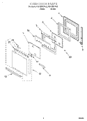 OVEN DOOR Diagram and Parts List for KEBI206DBL6  KitchenAid Wall Oven