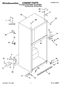 CABINET PARTS Diagram and Parts List for KTLA22KRSS01  Whirlpool Refrigerator