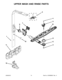 UPPER WASH AND RINSE PARTS Diagram and Parts List for KUDS30FXPA9  KitchenAid Dishwasher