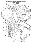 CONTROLS AND REAR PANEL PARTS Diagram and Parts List for WTW5820SW0  Whirlpool Washer