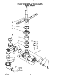 PUMP AND SPRAY ARM Diagram and Parts List for DU8400XX0  Whirlpool Dishwasher