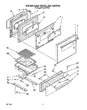 DOOR AND BROILER Diagram and Parts List for FGP345YW0  Roper Range