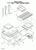 SHELF PARTS Diagram and Parts List for GR2FHMXVB01  Whirlpool Refrigerator