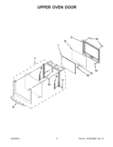 UPPER OVEN DOOR Diagram and Parts List for WOD51EC7AS01  Whirlpool Wall Oven