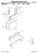 DOOR AND PANEL PARTS Diagram and Parts List for DU1200XTSS0  Whirlpool Dishwasher
