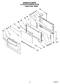 DOOR PARTS, OPTIONAL PARTS (NOT INCLUDED) Diagram and Parts List for SF216LXSM0  Whirlpool Range