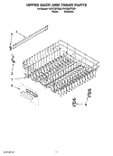 UPPER RACK AND TRACK PARTS Diagram and Parts List for KUDC03ITBS0  KitchenAid Dishwasher