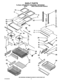SHELF PARTS Diagram and Parts List for KBFS25EWMS1  KitchenAid Refrigerator
