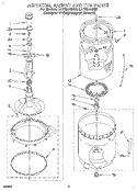 AGITATOR, BASKET AND TUB Diagram and Parts List for LLT8244BZ0  Whirlpool Washer
