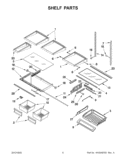 SHELF PARTS Diagram and Parts List for 5GI6FARAF000  Whirlpool Refrigerator
