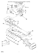 MOTOR AND ICE CONTAINER Diagram and Parts List for 4KSRS22QFA03  KitchenAid Refrigerator