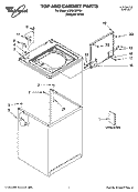 TOP AND CABINET PARTS Diagram and Parts List for LSR5132PQ4  Whirlpool Washer