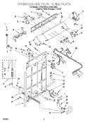 CONTROLS AND REAR PANEL Diagram and Parts List for LXR9245EZ2  Whirlpool Washer