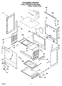 CHASSIS Diagram and Parts List for SF3020SKW0  Whirlpool Range