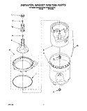 AGITATOR, BASKET AND TUB Diagram and Parts List for 6CA2781XWW0  Whirlpool Washer