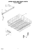 UPPER RACK AND TRACK PARTS Diagram and Parts List for KUDJ02CRBS0  KitchenAid Dishwasher