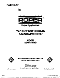COVER Diagram and Parts List for BEP410WB0  Roper Range
