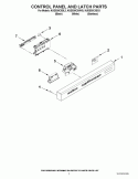 CONTROL PANEL AND LATCH PARTS Diagram and Parts List for KUDS30CXWH3  KitchenAid Dishwasher
