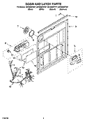 DOOR AND LATCH PARTS Diagram and Parts List for DU1050XTPS7  Whirlpool Dishwasher