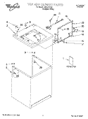 TOP AND CABINET, LITERATURE Diagram and Parts List for LBR4121JQ1  Whirlpool Washer
