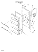 DOOR Diagram and Parts List for EV150FXGW08  Whirlpool Freezer