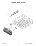 LOWER RACK PARTS Diagram and Parts List for IUD8500BX0  Whirlpool Dishwasher