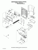 DISPENSER FRONT PARTS Diagram and Parts List for KFIS27CXMS5  KitchenAid Refrigerator