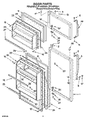 DOOR PARTS Diagram and Parts List for RT14HDXKQ01  Roper Refrigerator