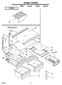 SHELF PARTS, OPTIONAL PARTS Diagram and Parts List for ET6JTKYKT01  Whirlpool Refrigerator
