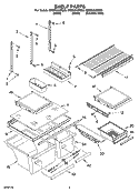 SHELF PARTS Diagram and Parts List for GR9FHKXPB00  Whirlpool Refrigerator