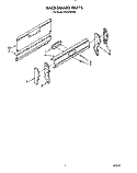 BACKGUARD Diagram and Parts List for FGP355VL0  Whirlpool Range