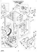 CABINET Diagram and Parts List for LGR3624BW1  Whirlpool Dryer