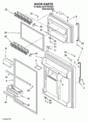 DOOR PARTS Diagram and Parts List for 8GT2FTKXSS02  Whirlpool Refrigerator
