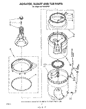 AGITATOR, BASKET, AND TUB Diagram and Parts List for LA7400XMW0  Whirlpool Washer