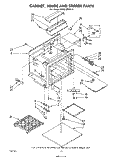 CABINET, HINGE, AND STIRRER Diagram and Parts List for RM278PXK0  Whirlpool Microwave Oven Combo