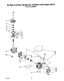 BRAKE, CLUTCH, GEARCASE, MOTOR AND PUMP Diagram and Parts List for LA7000XTF1  Whirlpool Washer