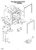 TUB AND FRAME PARTS Diagram and Parts List for KUDK01ILBS5  KitchenAid Dishwasher