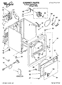 CABINET PARTS Diagram and Parts List for YGEW9877JQ1  Whirlpool Dryer
