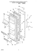 REFRIGERATOR DOOR Diagram and Parts List for 8ED20TKXFW00  Whirlpool Refrigerator