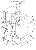 TUB ASSEMBLY Diagram and Parts List for 7DU910PFGB0  Whirlpool Dishwasher